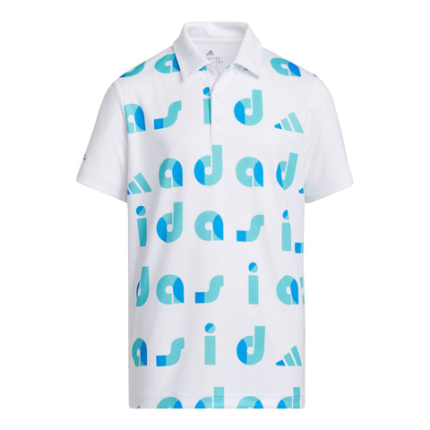Jr. Polo Graphic Semi Mint Rush/Blue Rush/Weiß