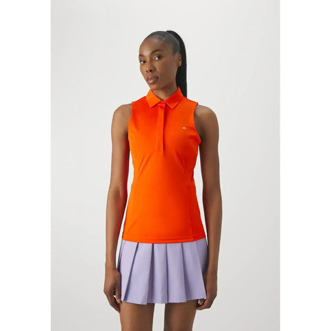 W Dena Sleeveless Golf Top Tangerine Tango