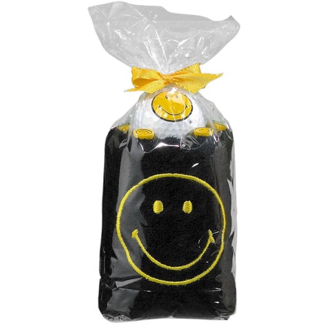 Caddytuch Rolle Smiley Schwarz (Bälle & Pitchgabel & Ballmarker)