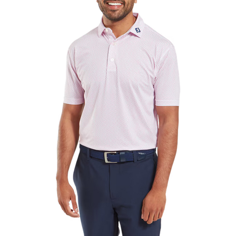 Wiggle Print Lisle Polo Herren