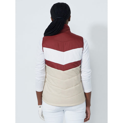 Blockstriped Padded Weste Damen