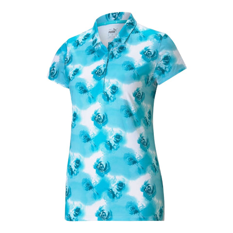 Cloudspun Watercolor Floral Polo Damen