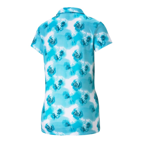 Cloudspun Watercolor Floral Polo Damen