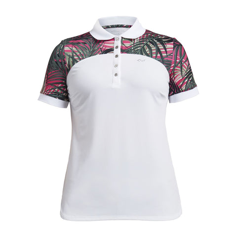 Element Block SS Polo Palm Fuchsia Damen
