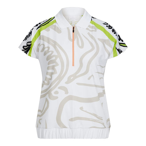 Cherry Print Golfpolo Damen