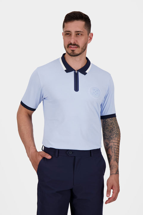Embossed Logo Piqué Slim Fit Poloshirt Herren