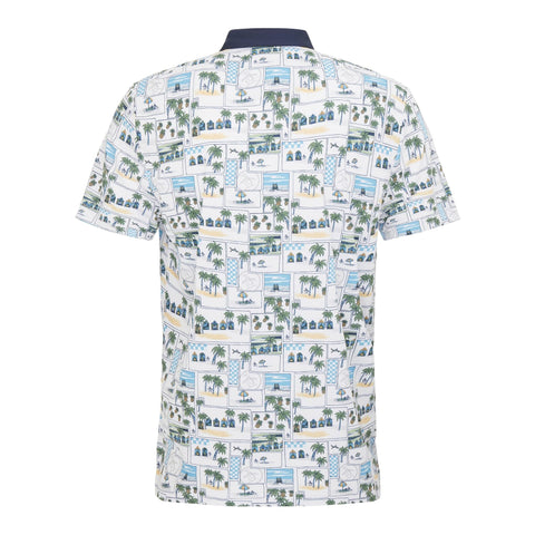 Beach Club Print Poloshirt Herren
