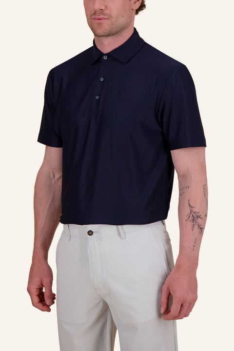 Solid Stripe Poloshirt Herren