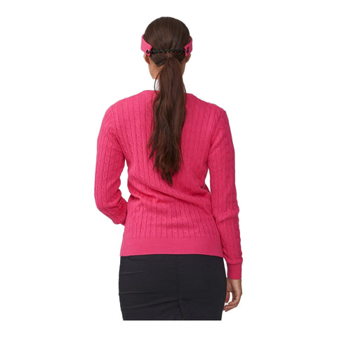 Cable Pullover Fuchsia Damen