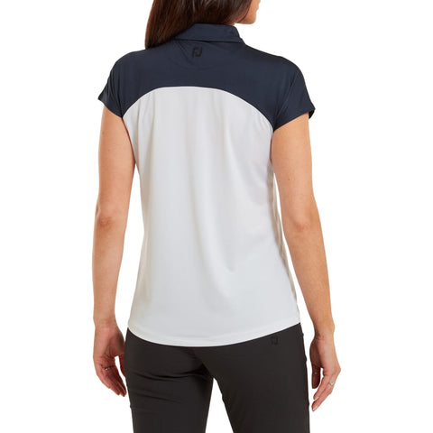 Capsleeve Colour Block Poloshirt Damen
