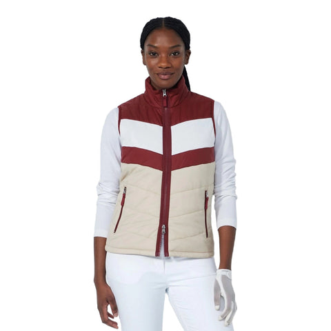 Blockstriped Padded Weste Damen