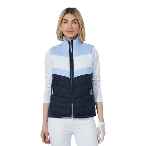 Blockstriped Padded Weste Damen