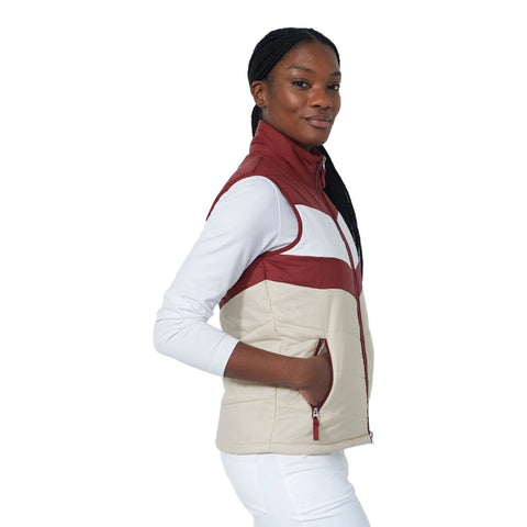 Blockstriped Padded Weste Damen