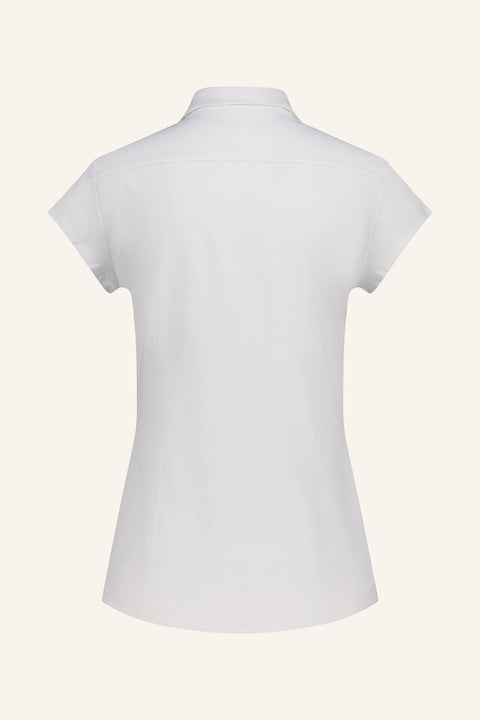Cap Sleeve Button Down Polo Shirt Damen