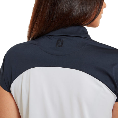 Capsleeve Colour Block Poloshirt Damen
