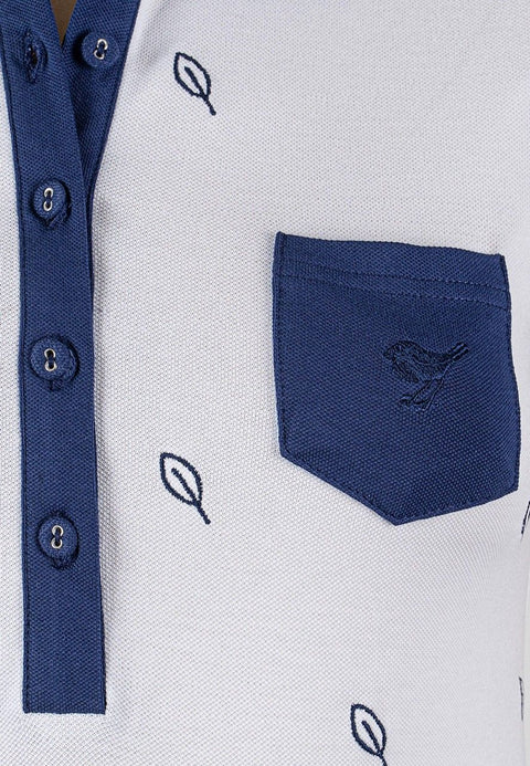 Girls Golf Little Leaves SL Polo, white