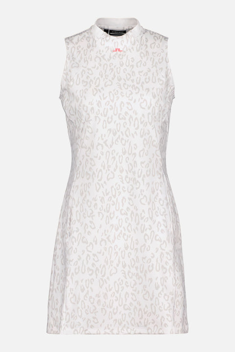 Kleid W Nena Print Animal Grey White Damen