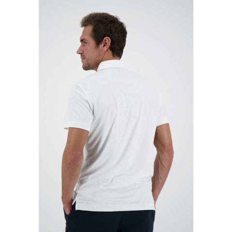 M Tony Slim Fit SS Polo Print Neo Deboss White Herren