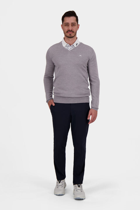 Lymann Knitted Sweater Light Grey Melange Herren