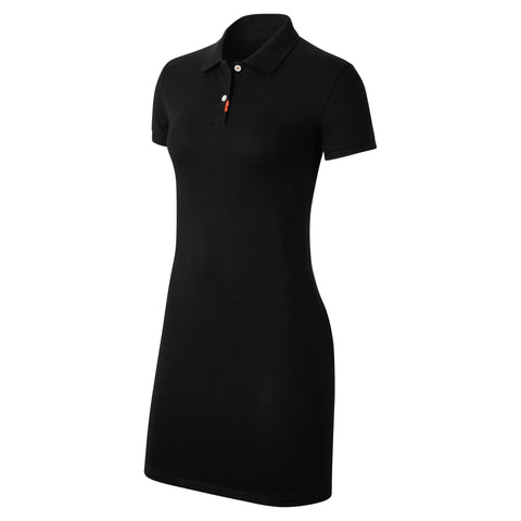 W SS Polo-Kleid Black Damen