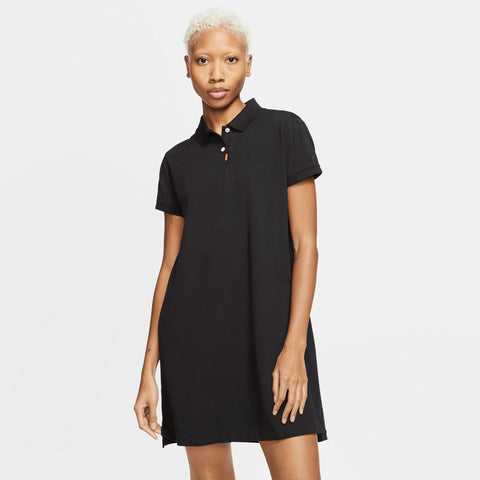 W SS Polo-Kleid Black Damen