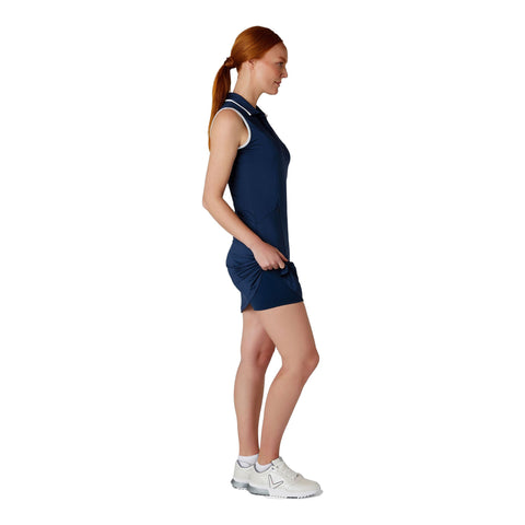 Sleeveless Snap Pla Kleid Damen