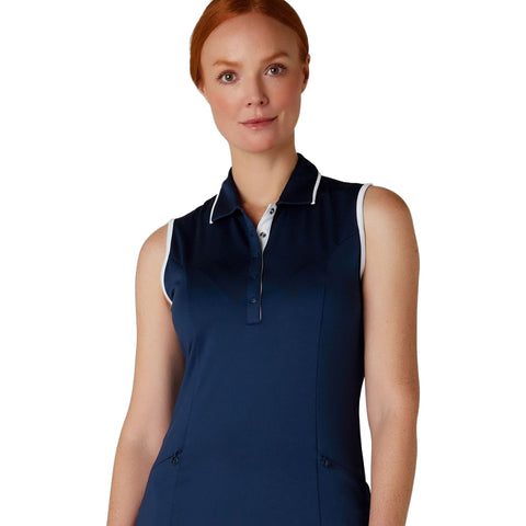 Sleeveless Snap Pla Kleid Damen
