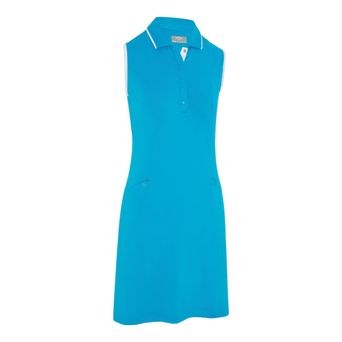 Sleeveless Snap Pla Kleid Damen