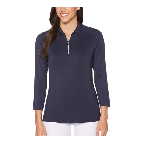 Shadow Stripe 3/4 Arm Golf Polo Damen