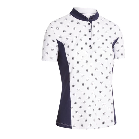 Chev Floral Print Polo Damen