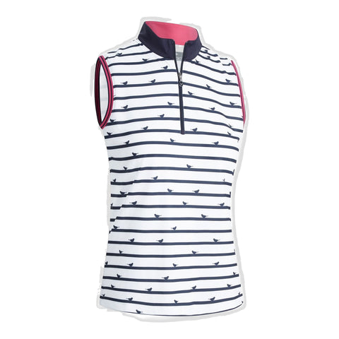 Birdie Stripe Peacoat Polo Damen