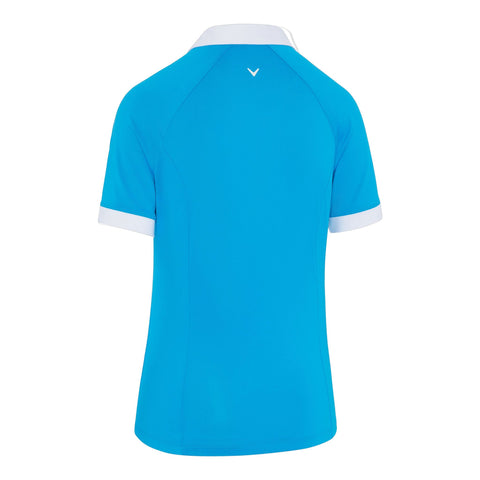 Short Sleeve V-Placket Colorblock Shirt Damen