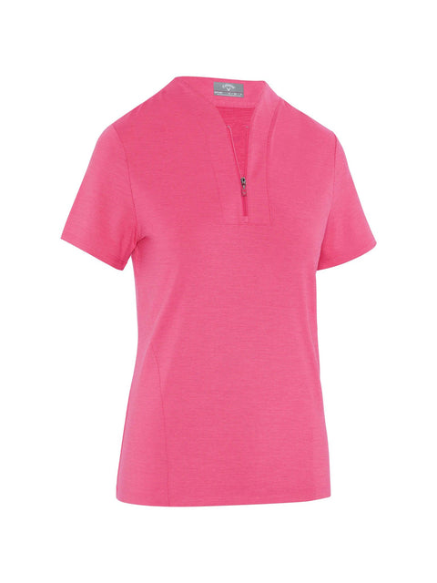 Short Sleeve Tonal Heather Polo Damen