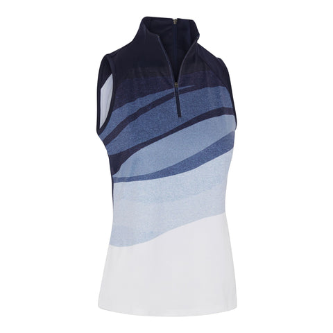 Gradient Wave Sleeveless Polo Damen