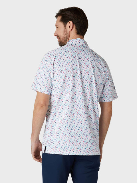 All Over Birdie Print Golf Polo Herren