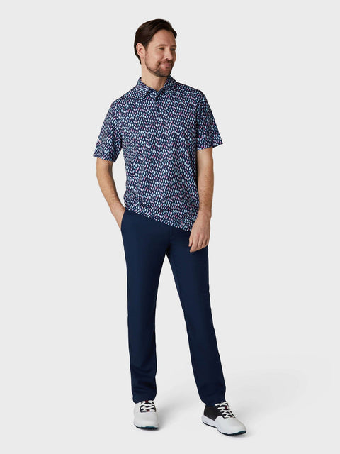 All Over Birdie Print Golf Polo Herren