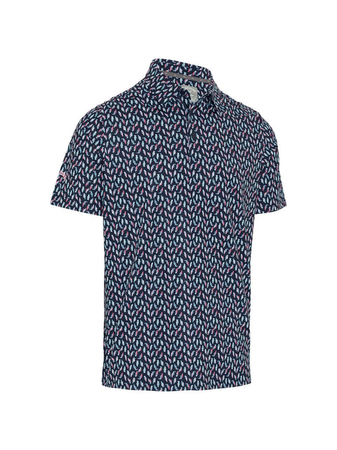 All Over Birdie Print Golf Polo Herren
