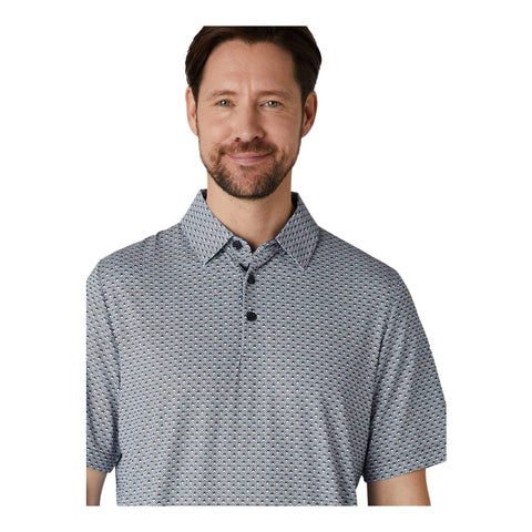 Tee Allover Print Poloshirt Herren
