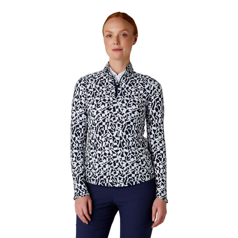 Two Toned Geo Printed Shirt Damen