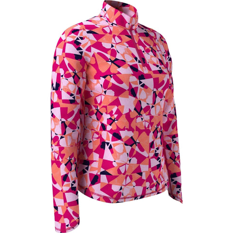 Geometric Floral Print Shirt Damen