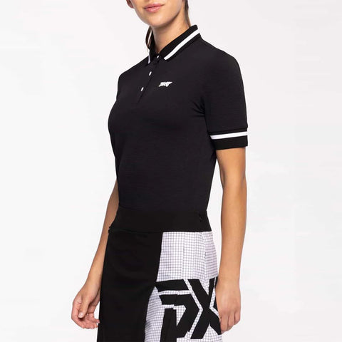 Contrast Sleeve Poloshirt Damen