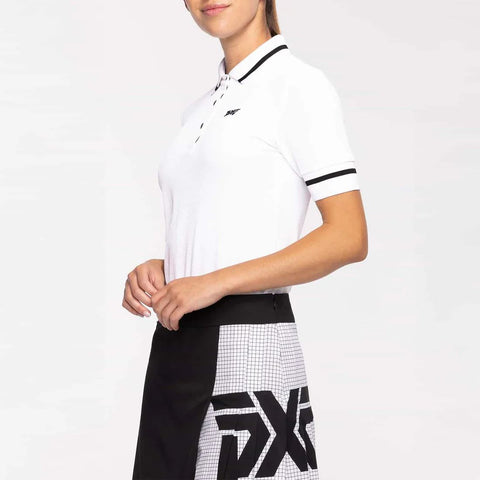 Contrast Sleeve Poloshirt Damen