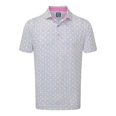 Flying Wasp Print Lisle Polo Herren