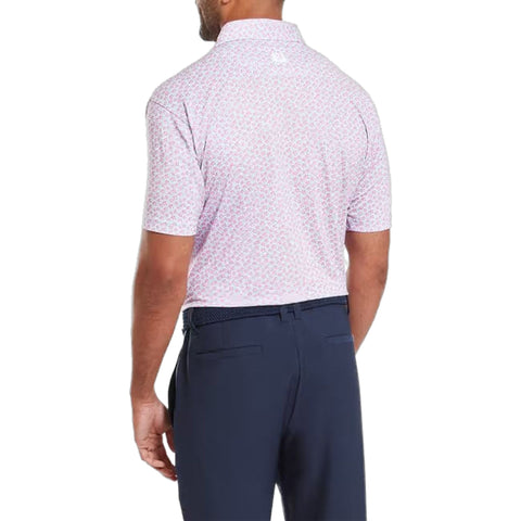 Floral Sketch Print Lisle Polo Herren