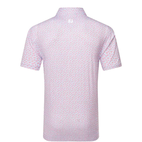 Floral Sketch Print Lisle Polo Herren