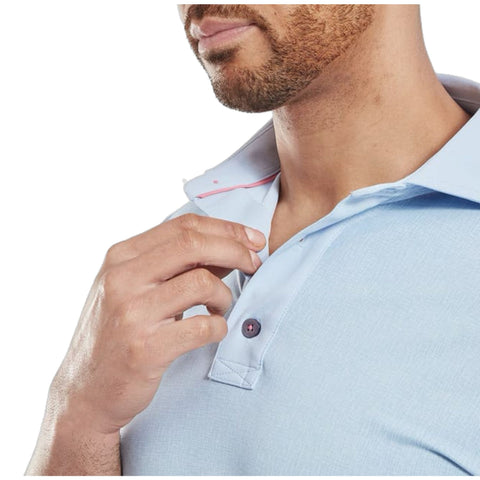 Etched Texture Print Lisle Polo Herren