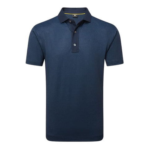 Etched Texture Print Lisle Polo Herren