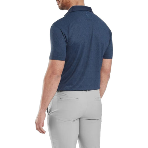 Etched Texture Print Lisle Polo Herren