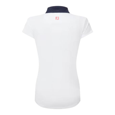 Cap Sleeve Print Trim Lisle Polo Damen