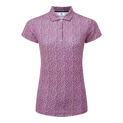 Animal Print Kappenarm Lisle Poloshirt